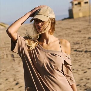 Free People Mocha Latte Hot Shot Tee Romper